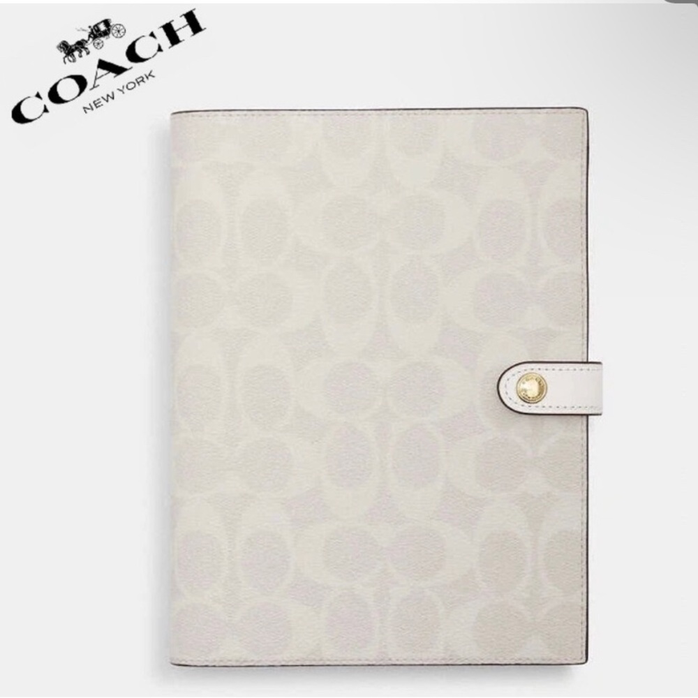 Coach Signature Leather Snap Notebook Cover NWT/NIP